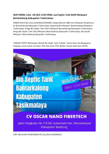 SIAP KIRIM, CALL +62 852-1533-9500, Jual Septic Tank Biofil Melayani Bantarkalong Kabupaten Tasikmalaya