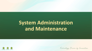 Module 1 Main What is System Administration