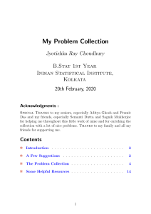 My Problem Collection   20Feb20