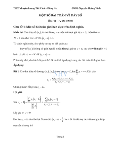 Chuyên đề đội tuyển 2020 - Dãy số