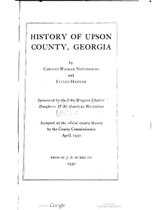 History of Upson Co. GA