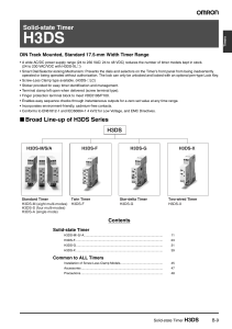 Omron H3DS Solid-State Timer Datasheet