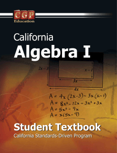 CGP Education California Algebra 1 students textbook