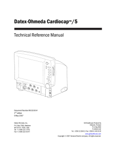 Datex Ohmeda Cardiocap -5 - Service manual (2007)