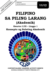 Applied 1112 Pagsulat-sa-Filipino-sa-Piling-Larang-Akademik semIII CLAS1 Konsepto-ng-Sulating-Akademik v2 - RHEA ANN NAVILLA