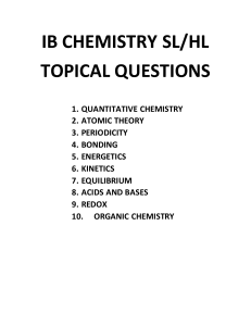 IB CHEM  topic questions 