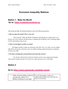 Economic Inequality Worksheet