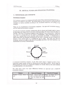 Mutual Funds 101 (from ICRCP Study Guide, By SEC)