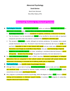 Abnormal Psychology Reviewer (Barlow)