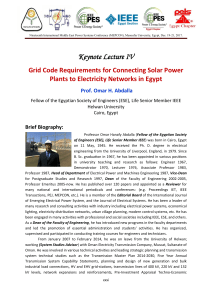 Grid Code Requirements for Connecting Solar Power