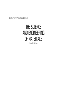 The Science And Engineering Of Materials  Instructor s Solution Manual 4Th  Askeland