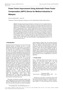 Power Factor Improvement in Medical Industries