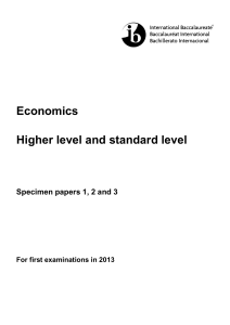 Economics HL/SL Specimen Papers 2013