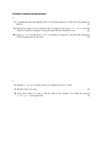 P1 Chapter 1 Quadratics Sample Questions fc155af3ac08602d011845800849c8511 (1)