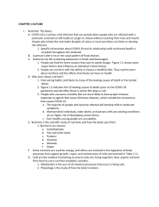 Nutrition Chapter 1 Outline