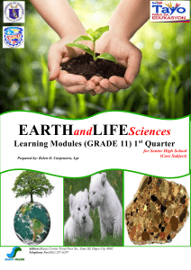 EARTH and LIFE Sciences  Quarter 1 Module