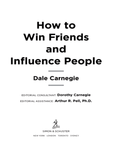 How to Win Friends and influence people - dale carnegie