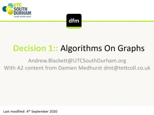 Decision Maths 1 Chapter 3 Algorithms on Graphs (including Floyd A2 content)