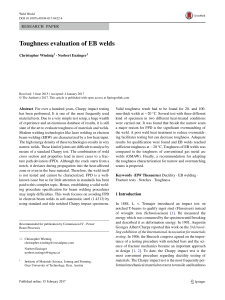 WeldWorld-61 463 Toughness evaluation of EB welds