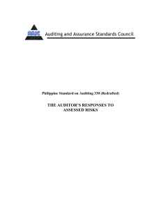 PSA 330-THE AUDITOR’S RESPONSES TO ASSESSED RISK