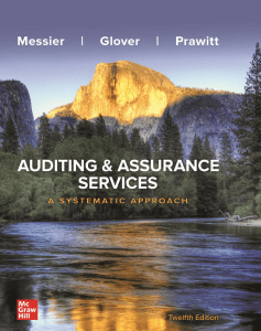Auditing & Assurance Services A Systematic Approach 12e William Messier, Steven Glover, Douglas Prawitt