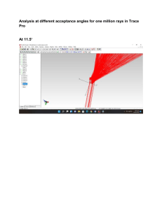 Analysis at different acceptance angles for one million rays in Trace Pro