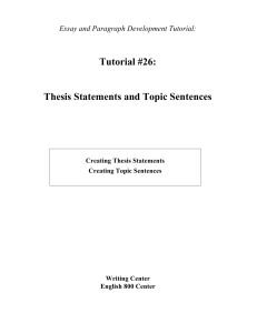 26 EP ThesisTopicSentences Final