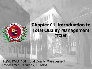 1. Chapter 01 Introduction to Total Quality Management