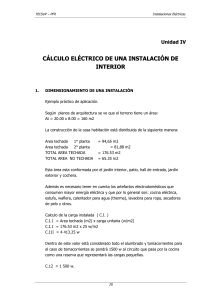 CÁLCULO ELÉCTRICO DE UNA INSTALACIÓN DE INTERIOR