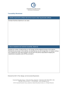 Traceability Worksheet