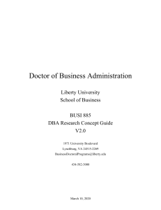 Doctor of Business Administration Research Concept Guide
