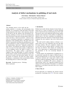 Analysis of defect mechanisms in polishing of tool steels