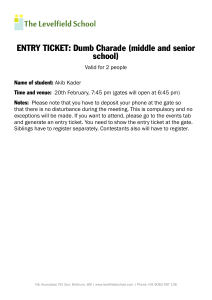 Dumb Charade (middle and senior school) entry ticket