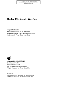 (AIAA education series) Golden, August - Radar electronic warfare-AIAA (American Institute of Aeronautics & Ast (1987)
