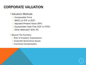 Lecture 3 - Corporate valuation