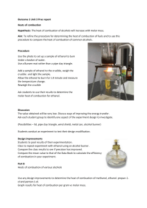 Heats of Combustion Lab Report