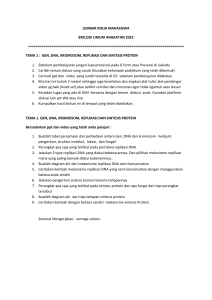 LKM Biologi Umum: Gen, DNA, Replikasi, Sintesis Protein