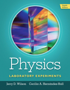 Physics Laboratory Experiments 8e - Wilson, Hernandez-Hall - 2015