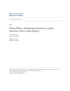 Virtue Ethics Analysing Emotions in a Po