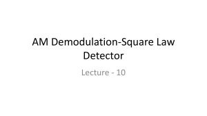 Lecture - 10 AM Demodulation-Square Law Detector