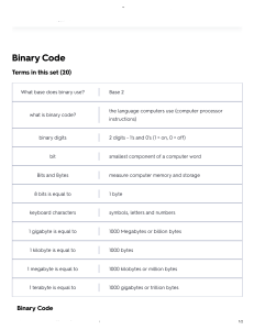 Binary Code Vocabulary Notes(8)