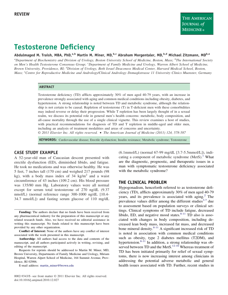 Testosterone Deficiency