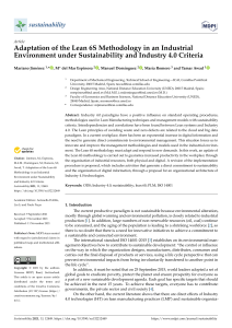 Adaptation of the Lean 6S Methodology in an Industrial Environment under Sustainability and Industry 4.0 Criteria