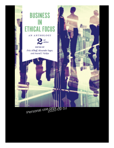 Business in Ethical Focus An Anthology, 2e Fritz Allho, Alexander Sager, Anand Vaidya