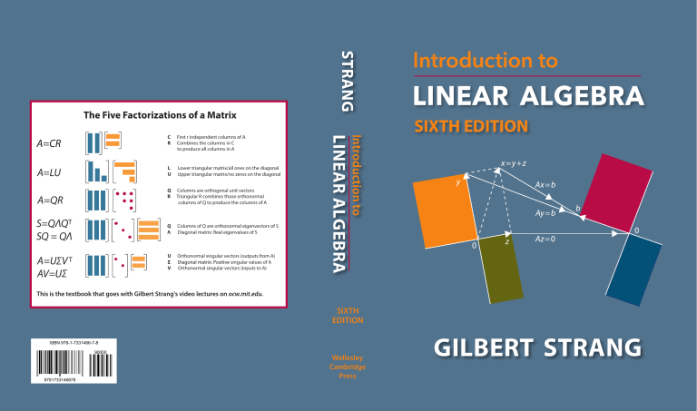 Introduction to linear algebra 6th edition 02