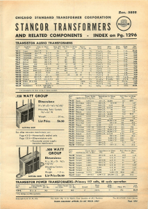 Chicago-Stancor transformers related 1960 REM 24