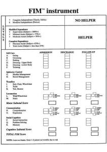 FIM instrument score