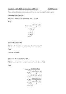 Differentiation Rules and Proofs
