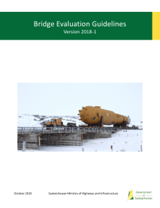 BE100 - Saskatchewan Bridge Evaluation Guidelines