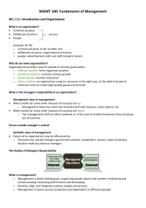 UC MGMT100 NOTES Week 1 - 6